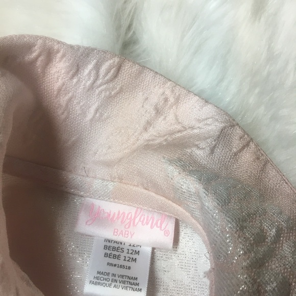 Elegant Pink and White Baby Dress with Rhinestone Detail - Picture 7 of 7